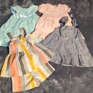 Girls 12 Months Clothing Lot – 3 Dresses 1 Short Set Spring/Summer